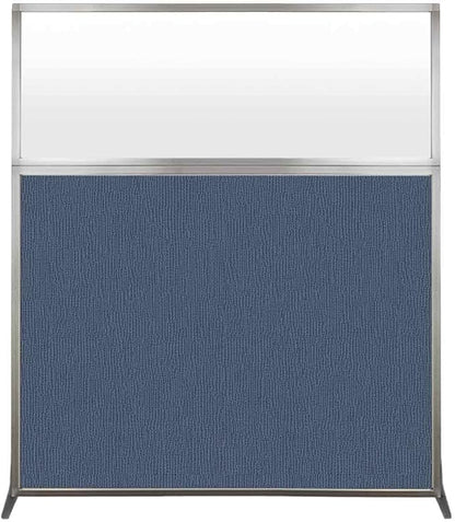 Versare Hush Screen Portable Room Divider | Workstation Wall Divider | Freestanding Privacy Hush Panels | Frosted Windows | Fabric Office Divider Screen | Great for Room Separation