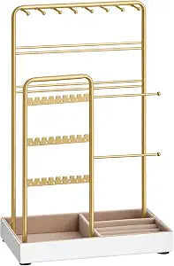 Jewelry Holder, Display Stand, Metal Frame, Velvet Tray