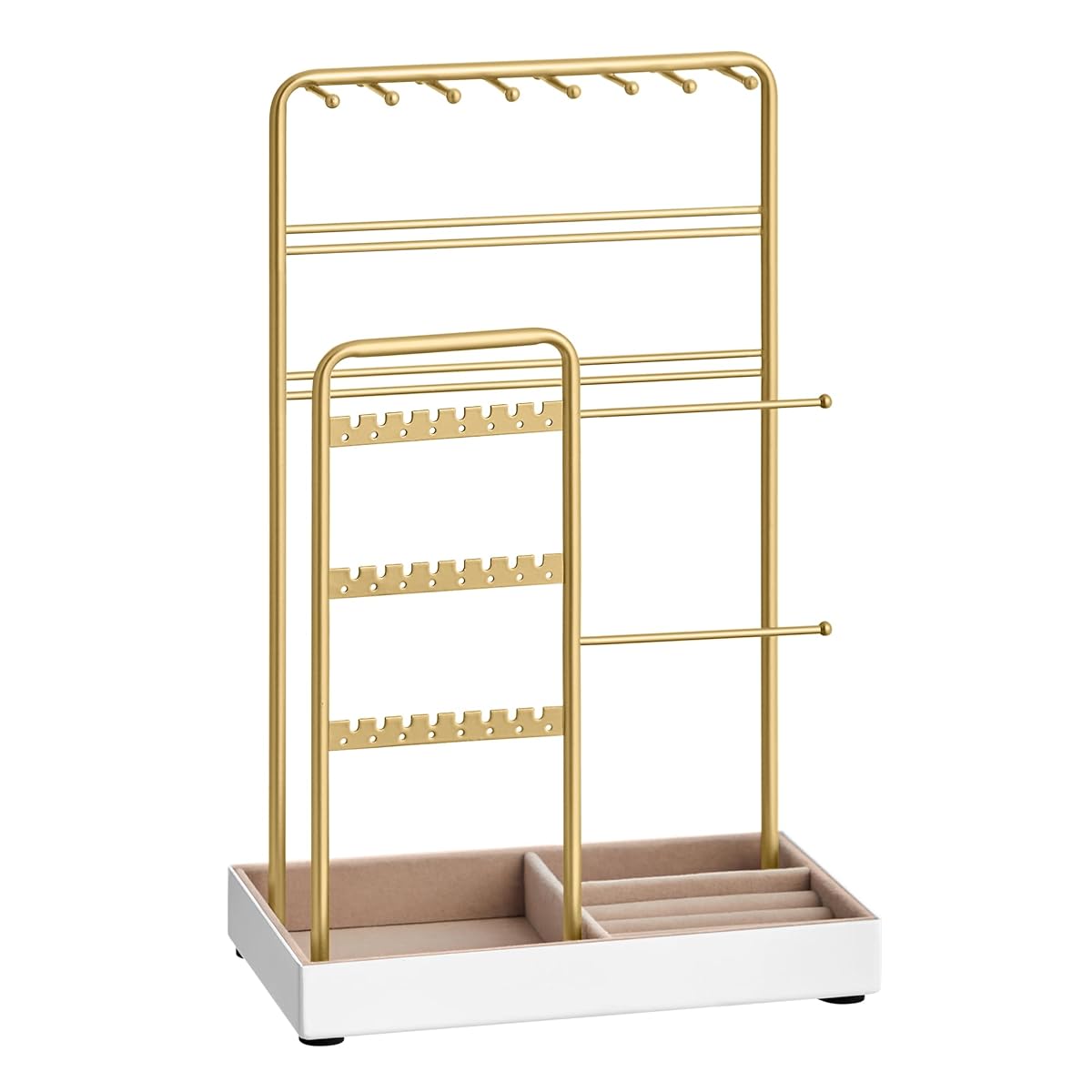 Jewelry Holder, Display Stand, Metal Frame, Velvet Tray