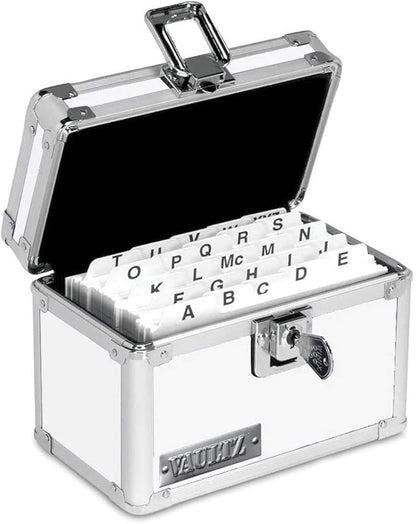 Vaultz Locking Index Card File, 3 x 5 Inches, White (VZ00174)