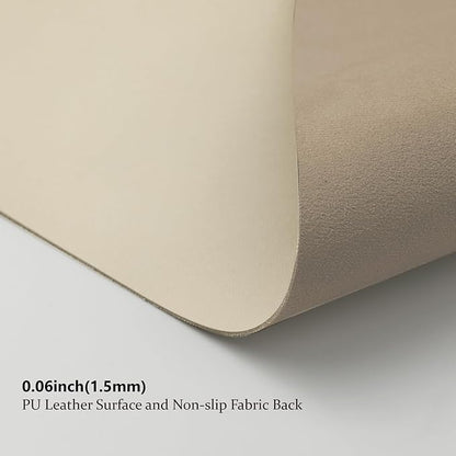 Leather Desk Mat - Non-Slip PU Desk Pad for Office and Home - Desk Organization and Accessories - Ideal for Large Mouse Pad and Desk Mats on Top of Desks (Beige,36"x 17")