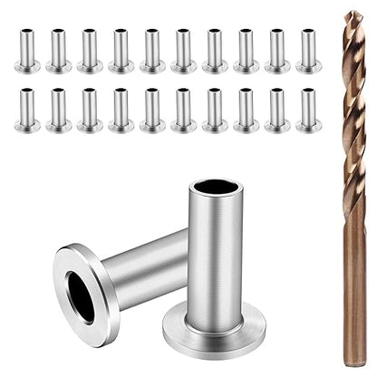 BLIKA 20 Pack Stainless Steel Protector Sleeves for 1/8" 5/32" or 3/16" Deck Cable Railing, for Wood/Composite Posts, T316 Marine Grade