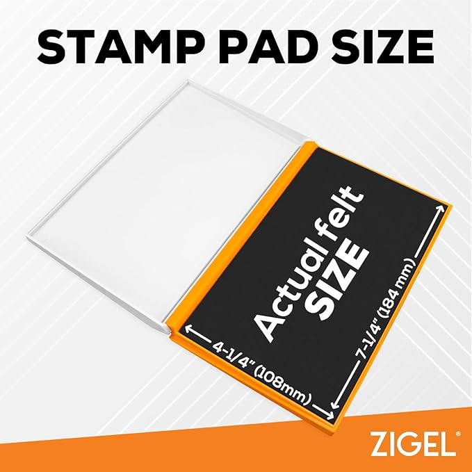 2 Pack Plastic Case Stamp Pad Large Size, Dark Yellow Color - Size: 4" x 7" - Choose from 15 Ink Colors