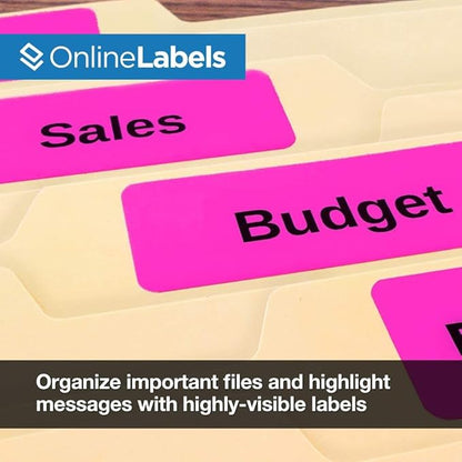 Neon Pink Address Labels - 2.625 x 1 - Pack of 3,000 Labels, 100 Sheets - Inkjet/Laser Printer - Online Labels