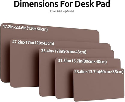 YSAGi Leather Desk Protector, Office Mat, Large Mouse Mat, Non-Slip PU Leather Blotter, Laptop Desk, Waterproof Writing Pad for Office and Home (Chocolate, 47" x 17")