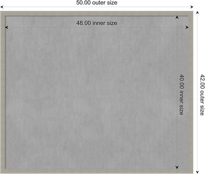Amanti Art Grey Framed Magnetic Board 42x50 Oversize Vision Board for use with Magnets, 100% Metal Sheet to Display Items as Office Decor or for Home Organization in mudroom, Kitchen or Kids Room