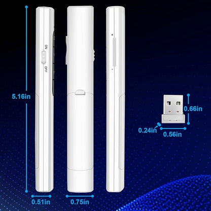 Presentation Clicker Wireless Presenter Remote with Hyperlink & Volume Remote Clicker for PowerPoint Office Classroom Presentation Remote Control Pointer Slide Advancer (Battery Included)