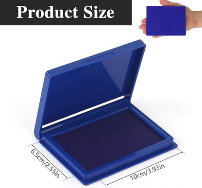 Blue Stamp Pad, 4 x 2.5 Inch Premium Quality Ink Pad for Stamps, All-Purpose Felt Pad for Office and Crafting, Works with Rubber and Clear Stamps