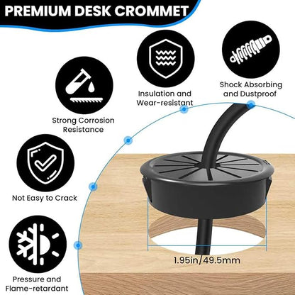 2 Inch Cable Grommets Petal-Shaped Buckle Type Wire Hole Cover for Cord Management and Protection of Cabinet (49.5mm, 5PCS)
