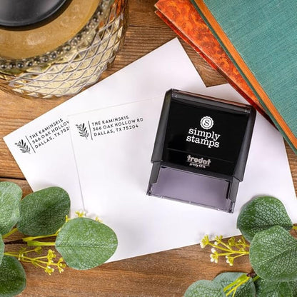 Custom Floral Address Stamp | Choose from 12 Designs | Multiple Ink Color Options | Envelope Return Address Stamp for Couple or Family (Design 2, Extra Large)