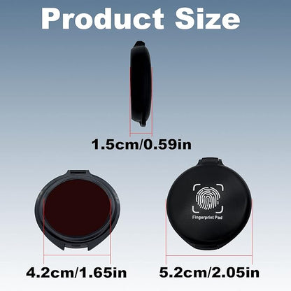 Fingerprint Ink Pad,Red Thumbprint Ink Pad for Notary Supplies Portable Fingerprint Ink for Identification Security ID Fingerprint Cards Law Enforcement Fingerprint Stamp Ink Pad