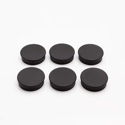 Bullseye Office 24 Round Black Fridge Magnets, Button Shaped, Small Colorful Magnetic Discs for Kitchen, Cabinet or Classroom, Perfect Whiteboard Supplies for Teachers (Black)