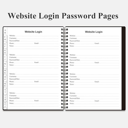 Address Book with Alphabetical Tabs - A5 Telephone & Address Book with Address Contacts, Special Date, Phone, Birthday & Internet Login Password for Home and Office, 6.2" x 8.5", Black