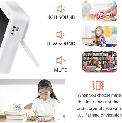 GH 99 Hours Full Featured Timer, Reminder Mode (Vibrate, Sound, Flash), Timing Function (Clock, Alarm, Stopwatch, Countdown, Cycle), Compatible with Pokémon Sleep Plus+, Kitchen Timer Magnetic