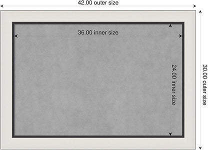 Amanti Art Silver Framed Magnetic Board 30x42 Large Vision Board for use with Magnets, 100% Metal Sheet to Display Items as Office Decor or for Home Organization in mudroom, Kitchen or Kids Room