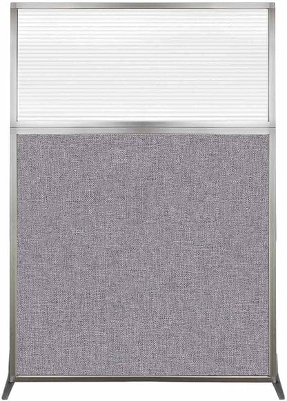 Versare Hush Screen Portable Room Divider | Workstation Wall Divider | Freestanding Privacy Hush Panels | Clear Fluted Windows | Fabric Office Divider Screen | Great for Room Separation