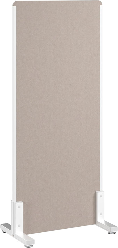 Bush Business Furniture 24W x 55H Freestanding Privacy Screen in Warm Beige, Standing Office Partition with Acoustic Sound Dampening Panel