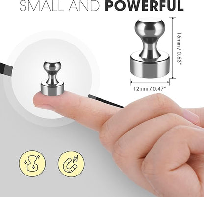 Grtard 24 Pack Magnetic Push Pins, Fridge Magnets for Whiteboard, Whiteboard Magnets Refrigerator Magnets, Small and Strong Push Pin Magnet for Office, School, Locker, and Map Magnet