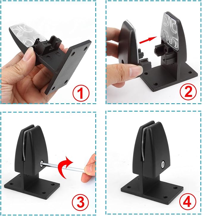 YIDU69Q 8 Pcs Sneeze Guard Support Clamp, Adjustable Office Desk Divider Clip, Black, Aluminum
