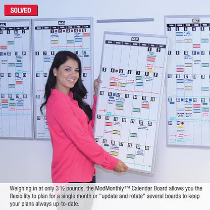 Ultimate Office Magnetic Dy-Erase Whiteboard Modular Monthly Planning Calendar (1 Each)