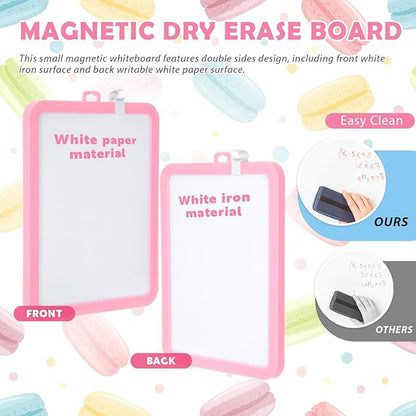 Outus 10 Pcs Dry Erase Mini White Boards Bulk 8.5 x 11'' Small Magnetic Whiteboard Double Sided Colored Writing Boards for Kids Students Locker Fridge(Macaron Color)