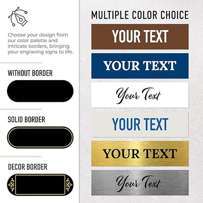 Custom Wall or Door Sign, Personalized Buble Plaque Engraved Message For Bussiness, Property And Home Indoor/Outdoor, 2x6 Inches, Made in USA by Sigo Signs