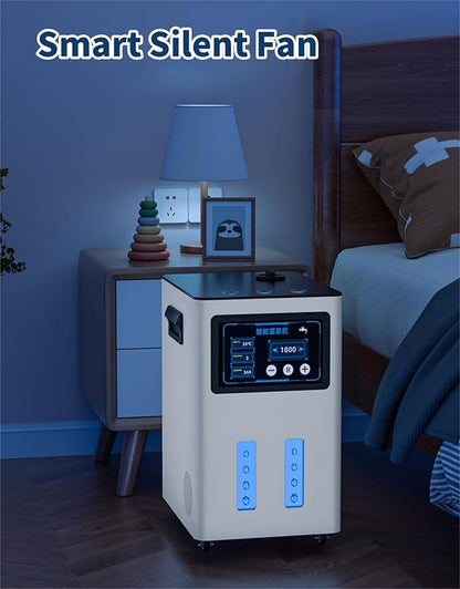Hydrogen Machine for Inhalation, SPE PEM Technology, 99.99% High Purity Brown Gas Inhaler, HO-Separated, Hydrogen Water Generator White 3000ml/min