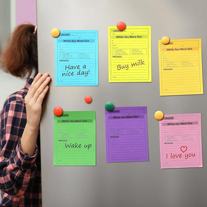 Eaasty 9 Pieces While You were Out Pads 4 x 5 Inches Assorted Colors Sticky Notes Adhesive Message Pads Urgent Notes for Work Call, Office Supplies, 40 Sheets/Pad (Fluorescent Colors)
