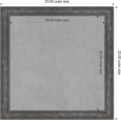 Amanti Art Grey Framed Magnetic Board 23x23 Medium Vision Board for use with Magnets, 100% Metal Sheet to Display Items as Office Decor or for Home Organization in mudroom, Kitchen or Kids Room