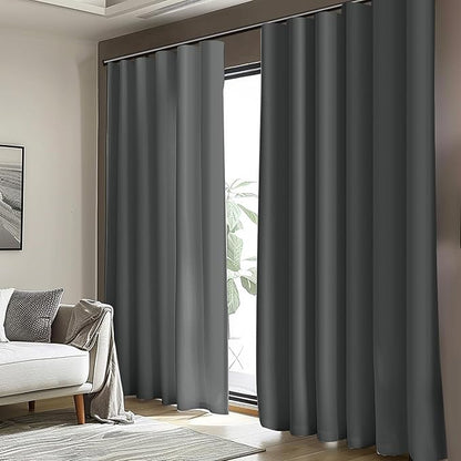 Cbsroro Room Divider Blackout Curtain Track Curtains Wall Dividers Panels Screen for Living Rooms Bedroom Office Privacy Partition Separation, W180 × L96 Inch,1 Panel, Grey
