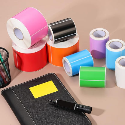 PATIKIL 2 x 3 Inch Rectangle Inventory Color Coding Labels 2 Roll, Square Self-Adhesive Inventory Label Stickers for Office Home Organization Name Tags, 250 Per Roll, Black