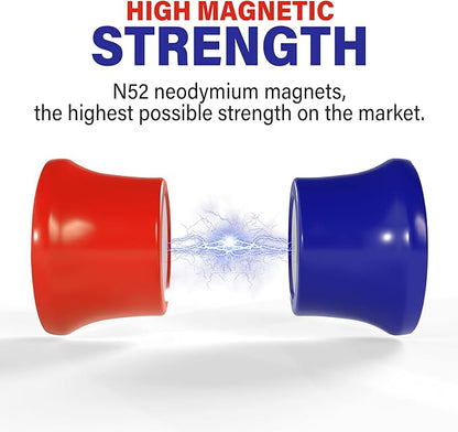 Extra Strong Magnets for Whiteboard, Glassboard and Fridge (Yellow, 8 Pack, Small). N54 Neodymium Rare Earth Heavy Duty Magnets for Home and Office Supplies.