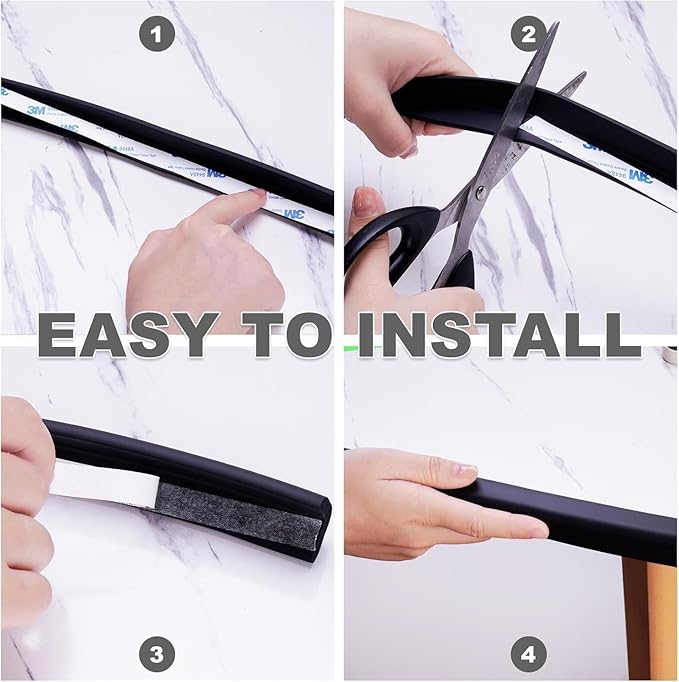 2 Pack Baby Proofing Edge and Corner Guards, (16.4ft Edge + 4 Corners) Safety Furniture Bumper, Baby Corner Protector for Fireplace, Table, Stair, Cabinet, 3M Adhesive, Black