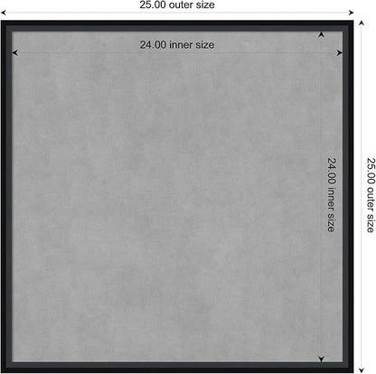 Amanti Art Black Framed Magnetic Board 25x25 Medium Vision Board for use with Magnets, 100% Metal Sheet to Display Items as Office Decor or for Home Organization in mudroom, Kitchen or Kids Room