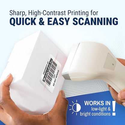 McAuley Labels Custom Asset Tags for Equipment - Numbered, Permanent - Heavy Duty Metalized Polyester, Stronger Adhesive - Barcode Label - 2x1
