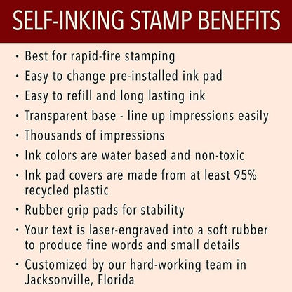 Self Inking Modern Address Stamps | Custom Return Address Stamper (Modern Brush Script, Medium)