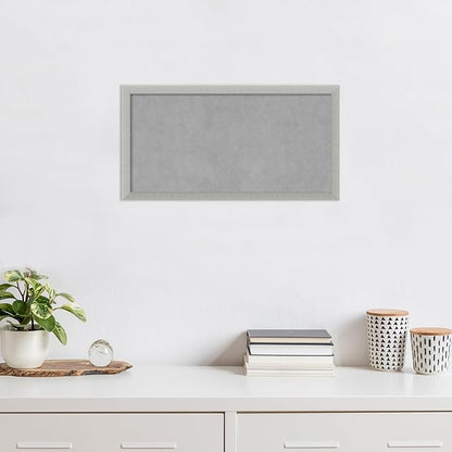 Amanti Art Silver Framed Magnetic Board 14x26 Small Vision Board for use with Magnets, 100% Metal Sheet to Display Items as Office Decor or for Home Organization in mudroom, Kitchen or Kids Room