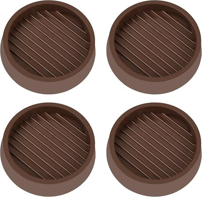 VOCOMO 2X2 Round Rubber Caster Cups, Non Slip Furniture Pads, Anti-Slip Gripper, Anti Skid Furniture Feet, Anti Slide Floor Protector for Bed Couch Table Chair Stoppers (Brown, 4 Pack)
