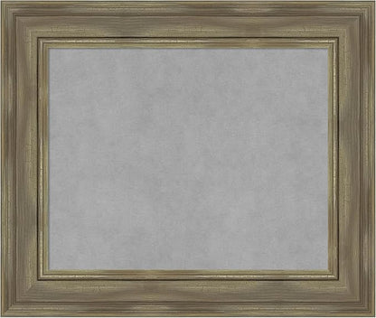Amanti Art Grey Framed Magnetic Board 22x26 Small Vision Board for use with Magnets, 100% Metal Sheet to Display Items as Office Decor or for Home Organization in mudroom, Kitchen or Kids Room