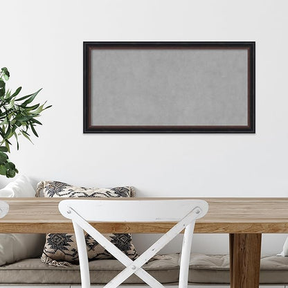 Amanti Art Black Framed Magnetic Board 14x26 Small Vision Board for use with Magnets, 100% Metal Sheet to Display Items as Office Decor or for Home Organization in mudroom, Kitchen or Kids Room