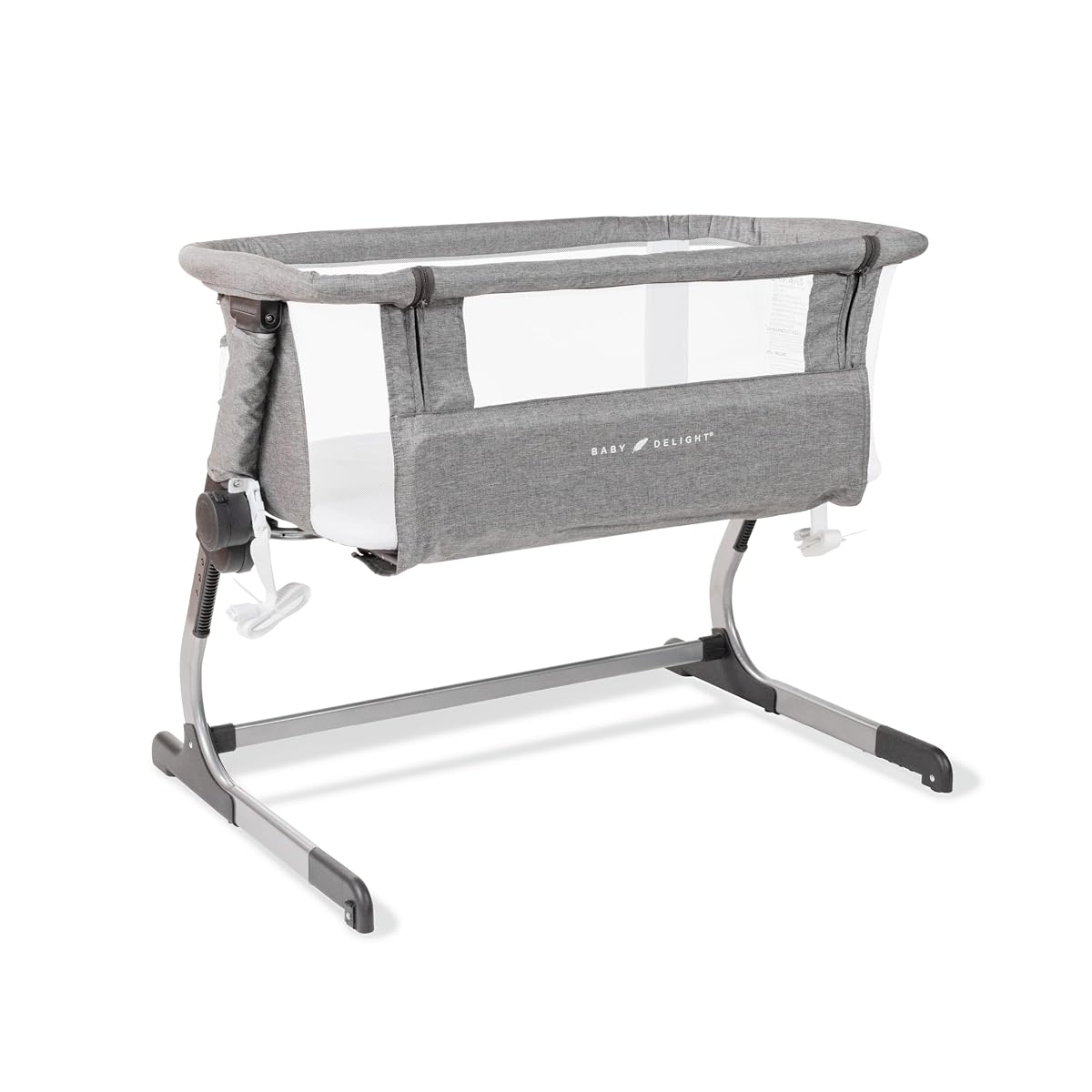 Beside Me Dreamer Bassinet | Bedside Sleeper | 7-Position Height Adjustment | Charcoal Tweed