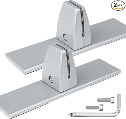 2 Packs Sneeze Guard Clamp Bracket, Sneeze Guard Shield Base for Countertop, Stick On Heavy Duty Auminum Partition Guard Clamp, Panel Support Clamps Stand for Clear Acrylic Desktop Counter Reception