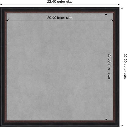 Amanti Art Black Framed Magnetic Board 22x22 Medium Vision Board for use with Magnets, 100% Metal Sheet to Display Items as Office Decor or for Home Organization in mudroom, Kitchen or Kids Room