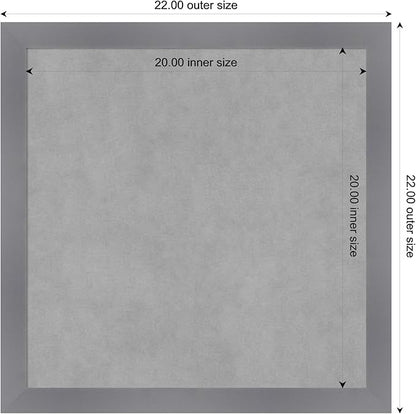 Amanti Art Grey Framed Magnetic Board 22x22 Medium Vision Board for use with Magnets, 100% Metal Sheet to Display Items as Office Decor or for Home Organization in mudroom, Kitchen or Kids Room