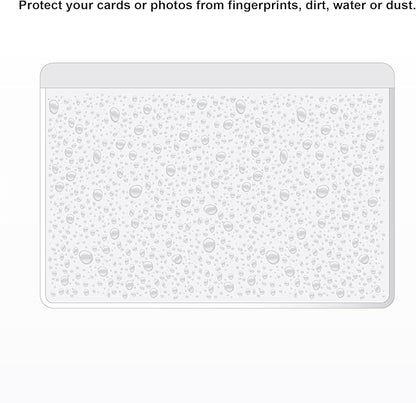 Clear Adhesive 4" x 6" Index Card Pockets with Top Open for Loading, 50 Pack, Plastic Labels Holders for Storage Bins and Library Card, Organizing and Protecting Your Index Cards or Photos
