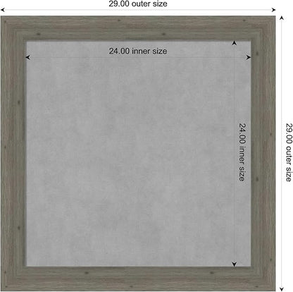 Amanti Art Grey Framed Magnetic Board 29x29 Medium Vision Board for use with Magnets, 100% Metal Sheet to Display Items as Office Decor or for Home Organization in mudroom, Kitchen or Kids Room