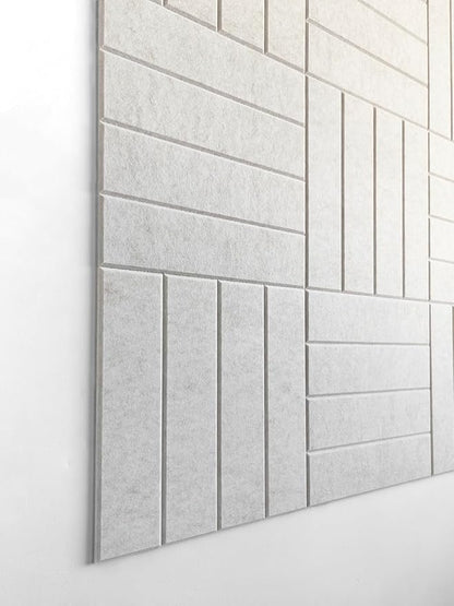 DECORITA Felt Bulletin Board Tiles | Modern Cork Board Alternative | Large Cork Boards for Walls | Aesthetic Felt Wall Panels for Office & Home Decor | Pinboard & Photo Board (12-Pack) | Ivory