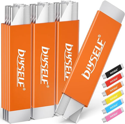 DIYSELF 12 Pack Box Cutters, Utility Knife Retractable, Exacto Knife, Box Cutter Knife Metal Sheath, Razor Knife for Packages, Letters and Papers, Utility Knife with Single Edge Razor Blade (Orange)