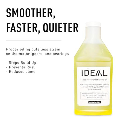 IDEAL 6 Bottles of Special High-Cling Lubricating Oil for ideal Shredders, Great for Any Automatic Oiler, Non-Toxic, Non-Detergent, Extend Life of Your Shredder (6 Bottles, 1 Quart Each)