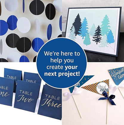 Blue Navy Colored Cardstock Thick Paper 50 Sheets, 8.5" x 11" Heavyweight 92lb Cover Card Stock for Crafts and DIY Cards Making